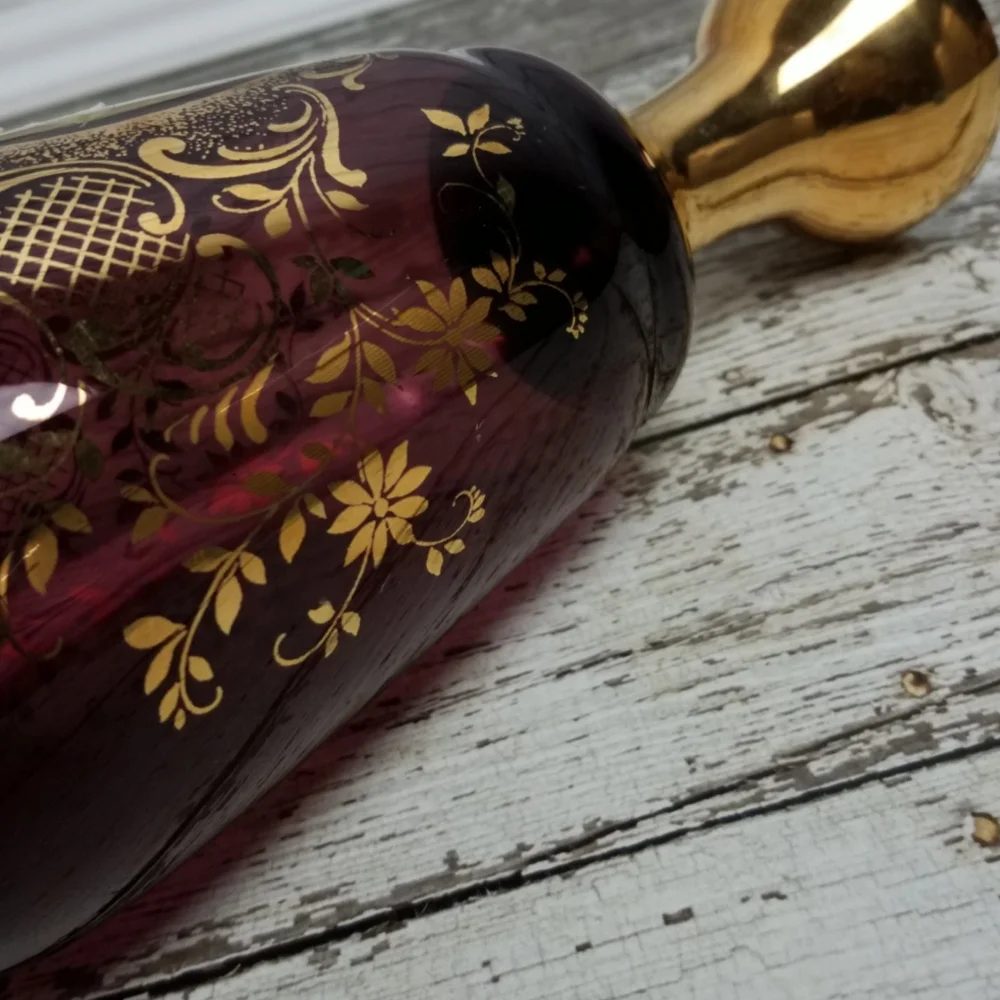 Vintage Purple Amethyst Bohemian Glass Vase - Picture 3 of 6
